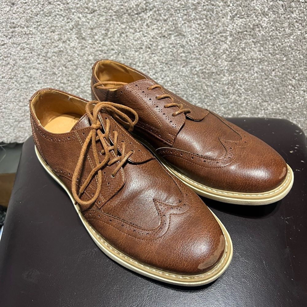 Nautica Men’s Brown Oxford Dress Shoes Size 9 *flaw